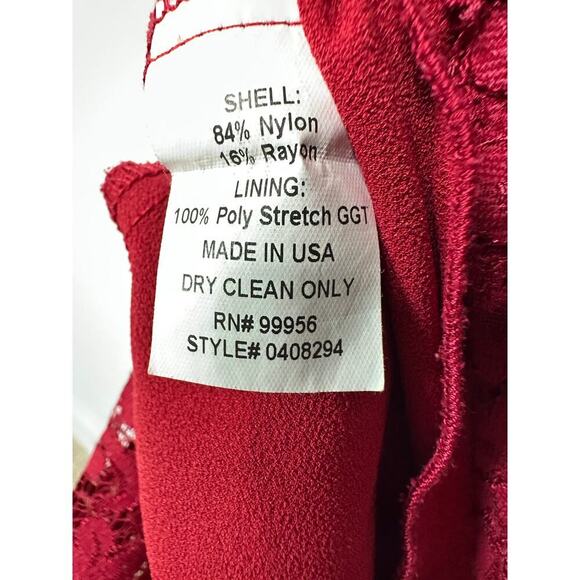 Shoshanna Size 0 Red Rose Lace Euro Summer Long Gown Dress Gala Special Birthday - Picture 10 of 15